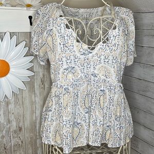 Lucky 🍀 Brand Peplum Blouse, Women’s Size Medium